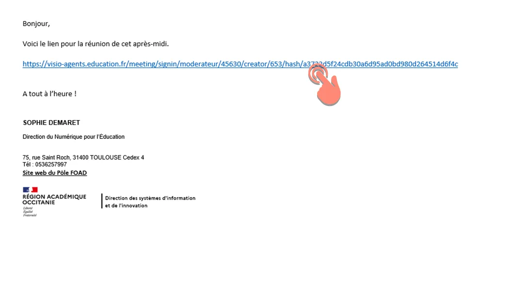 cliquer sur le lien.