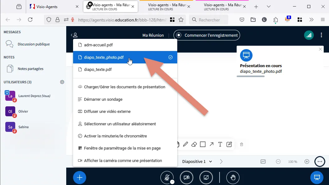 menu &ldquo;+ Actions&rdquo;.
