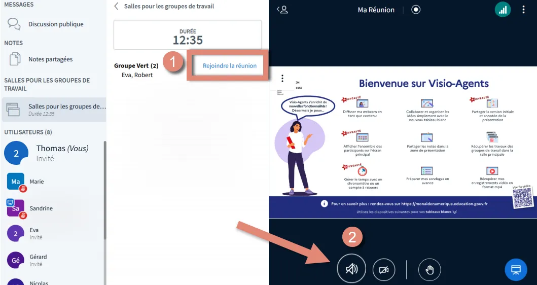 réactiver l’audio manuellement en cliquant sur l’icône audio.