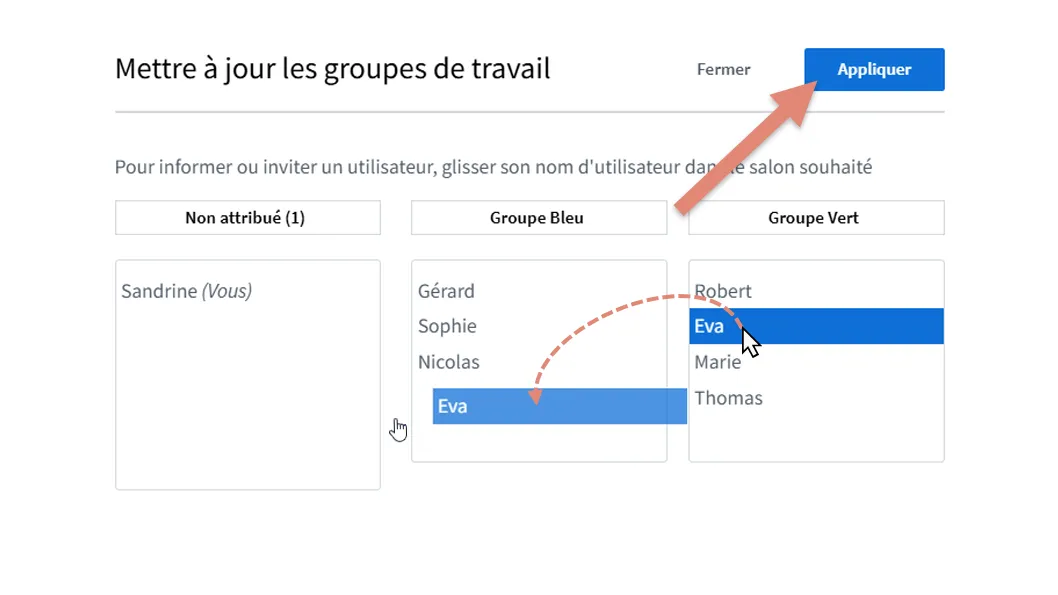 changer un participant de groupe de travail.
