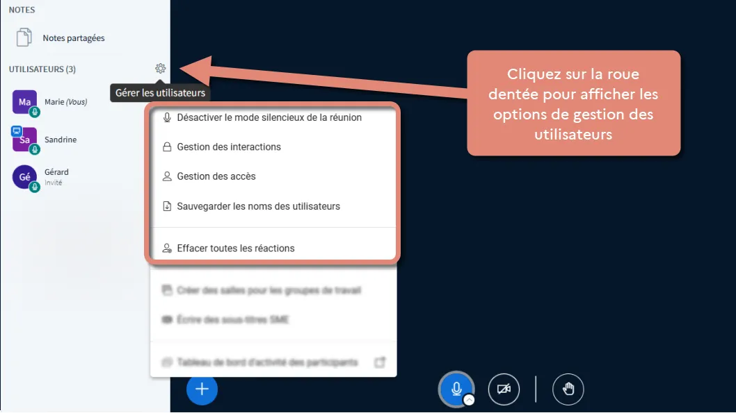 menu gérer les utilisateurs.