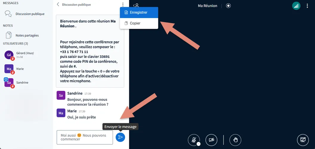 participant peut intervenir dans la discussion publique.