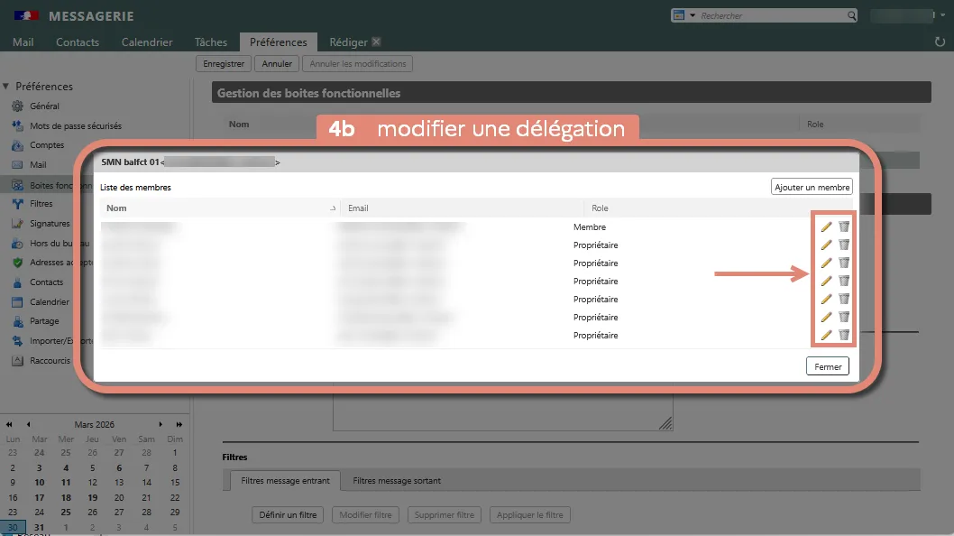 Gestion des délégations