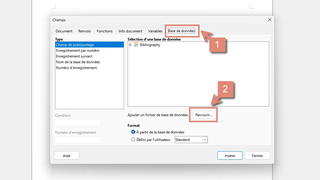 sélectionner son fichier CSV