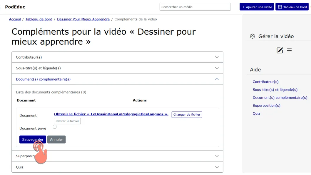 cliquez sur sauvegarder .