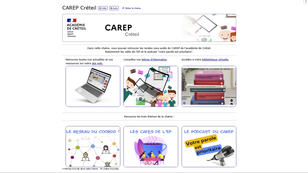 deuxième exemple de chaîne personnalisée du CAREP Créteil.