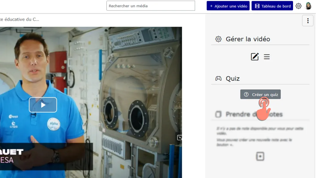 cliquer sur créer un quiz.
