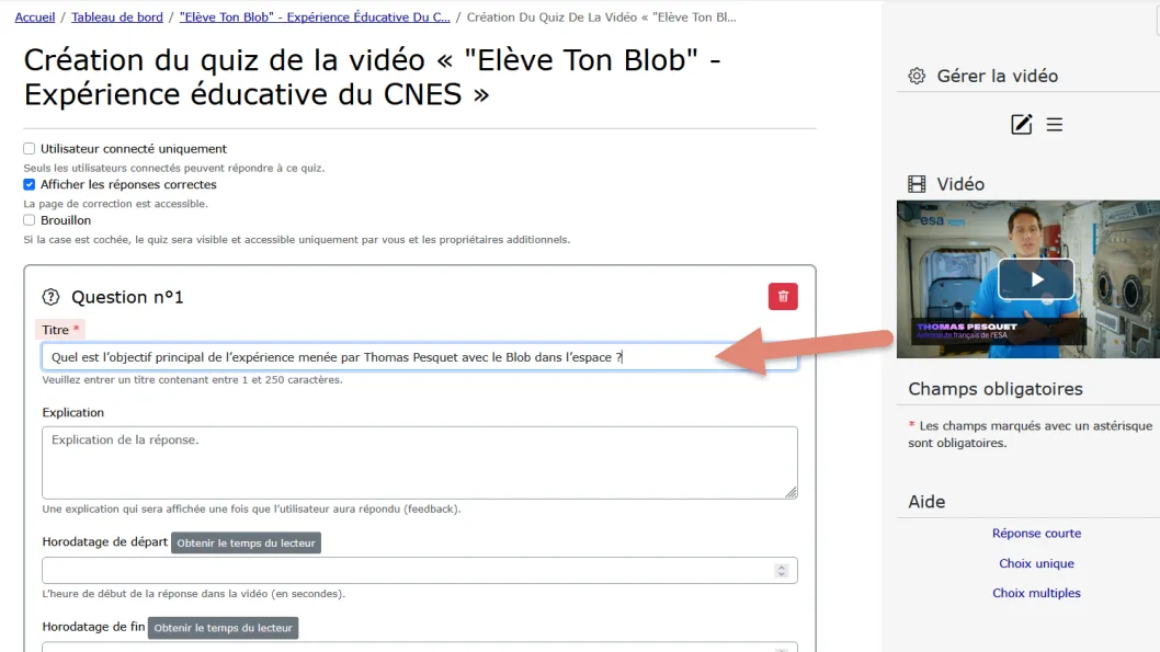 titre de la question.