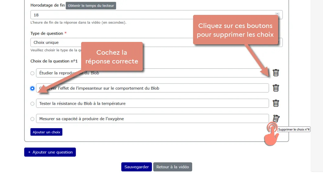 sélectionner la réponse correcte.
