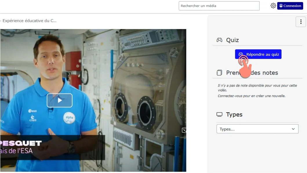 cliquer sur répondre au quiz vue propriétaire.