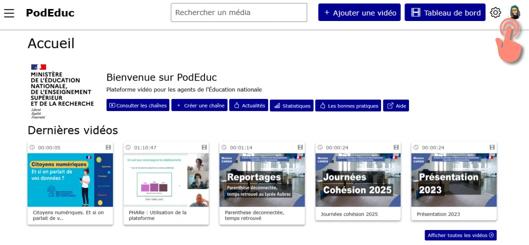 mode d&rsquo;accès au profil.