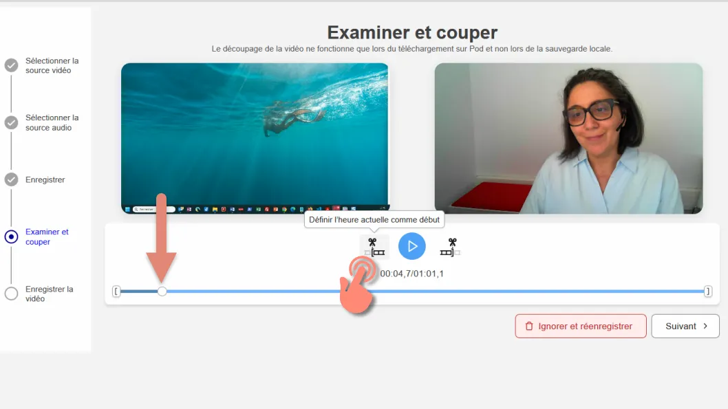 cliquer sur icone ciseaux du début.