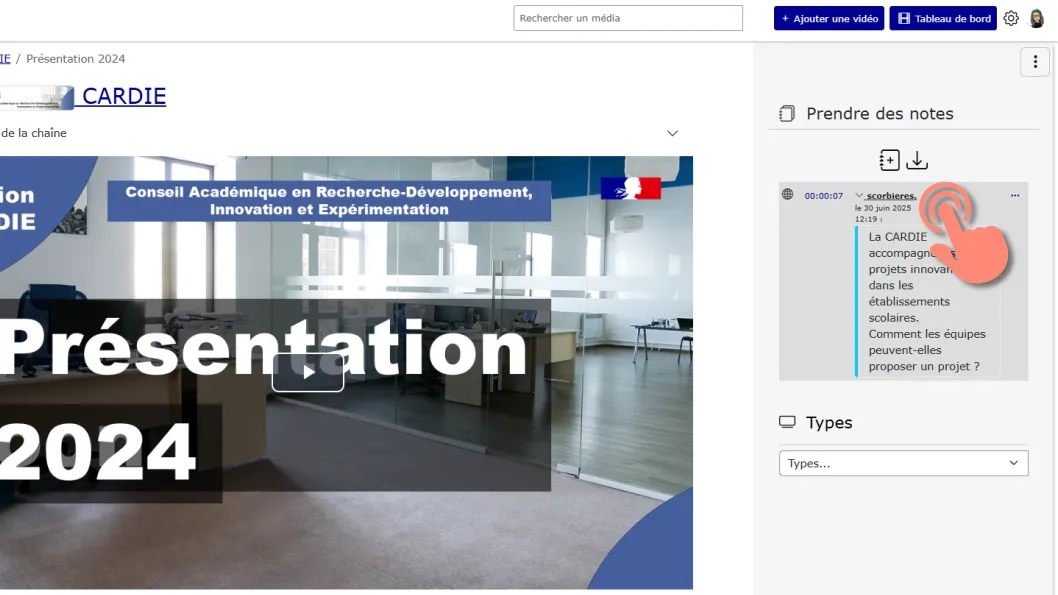 note repliée à déplier pour afficher les commentaires.