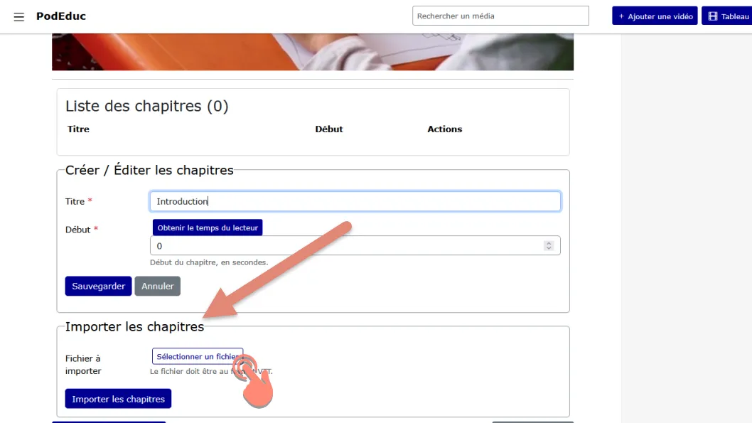 cliquer sur le bouton sélectionner un ficher.