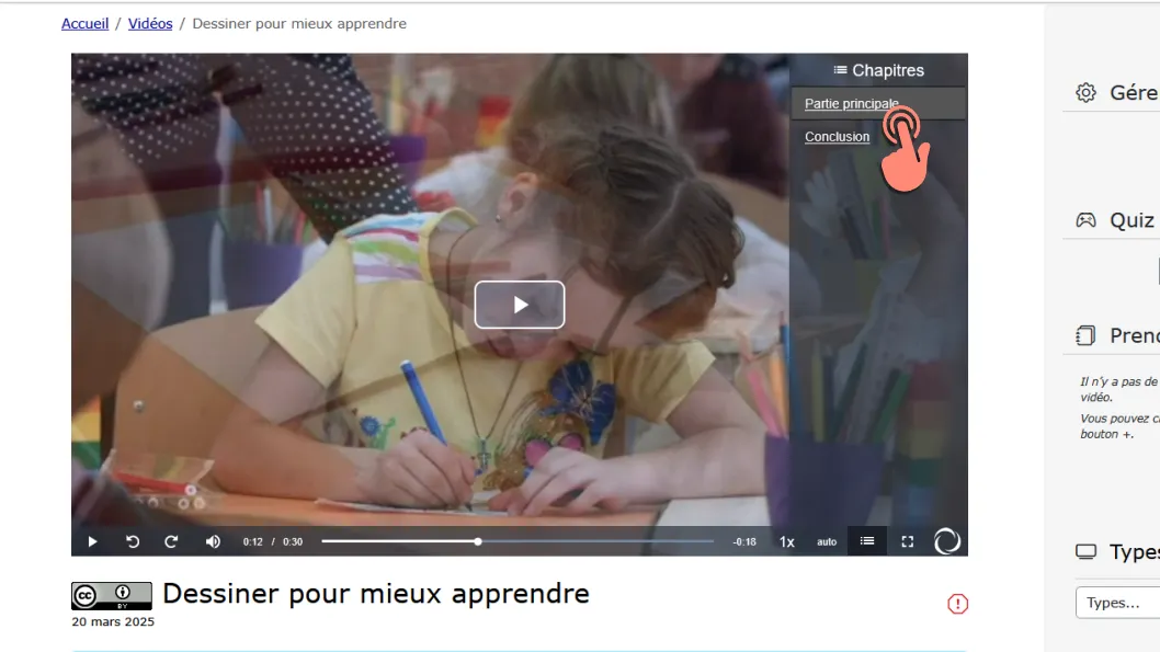 cliquer sur le chapitre.