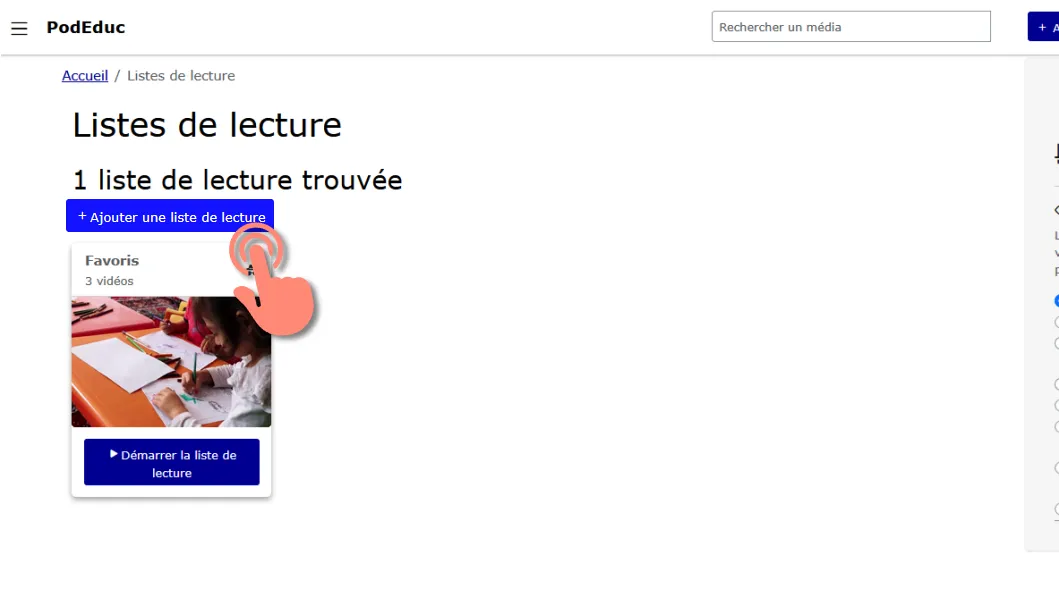 Ajouter une liste.