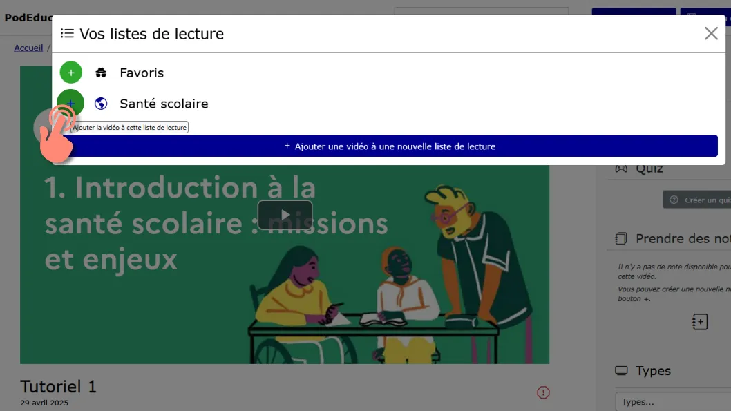 Sélection de la liste.