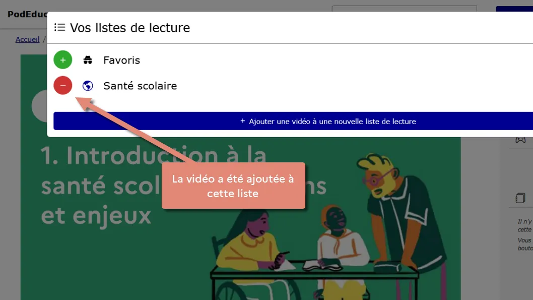 Vidéo ajoutée.