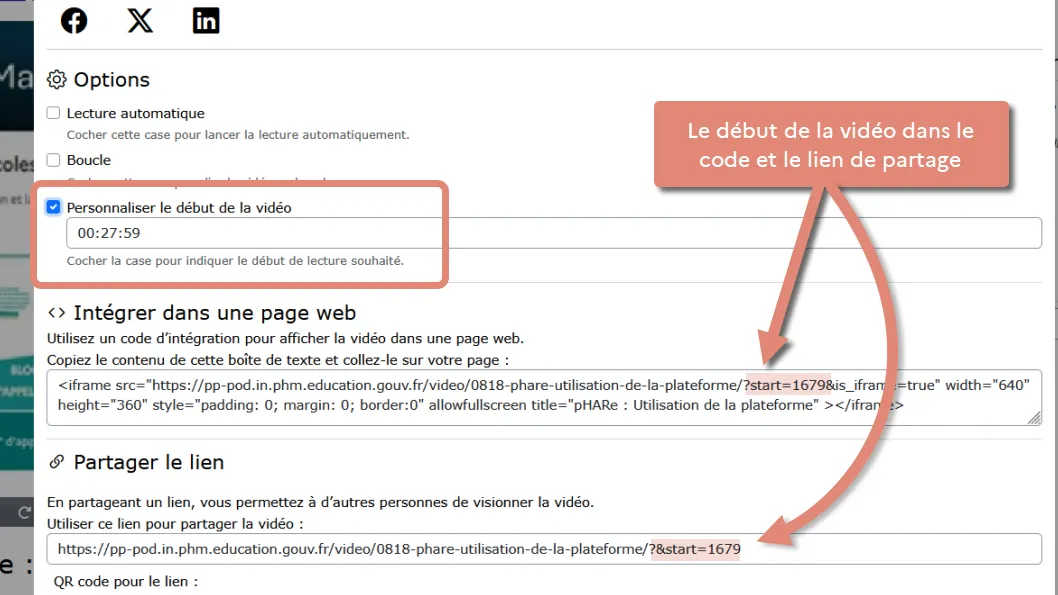 personnalisation du début de la vidéo – affichage du temps.