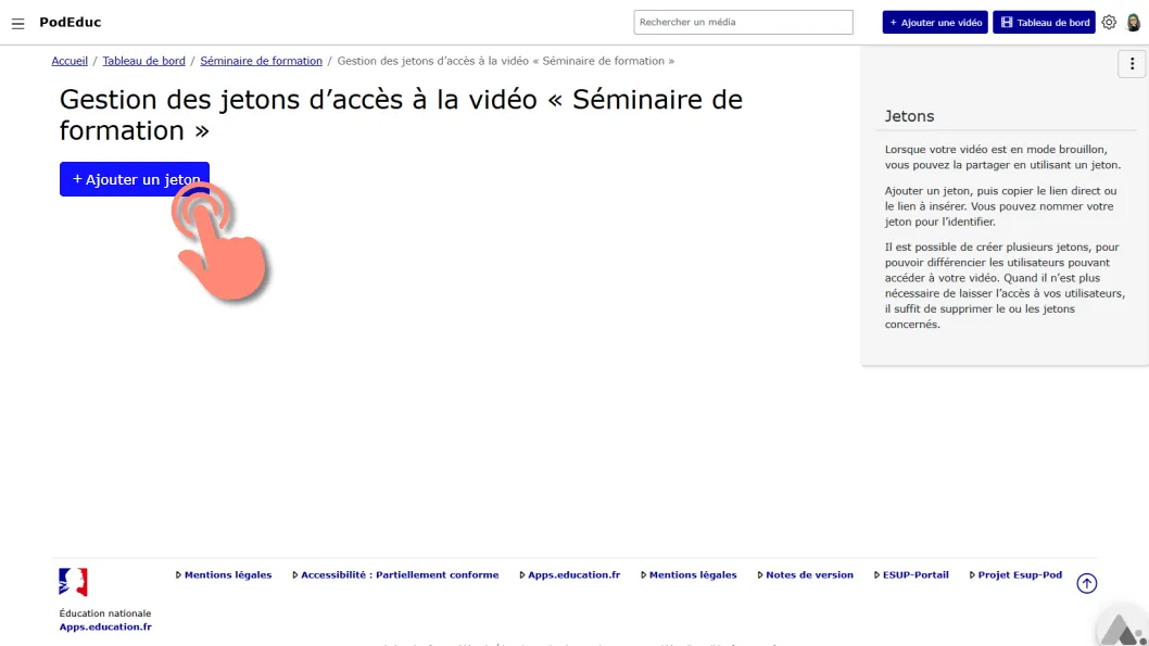 ajouter un jeton d’accès.