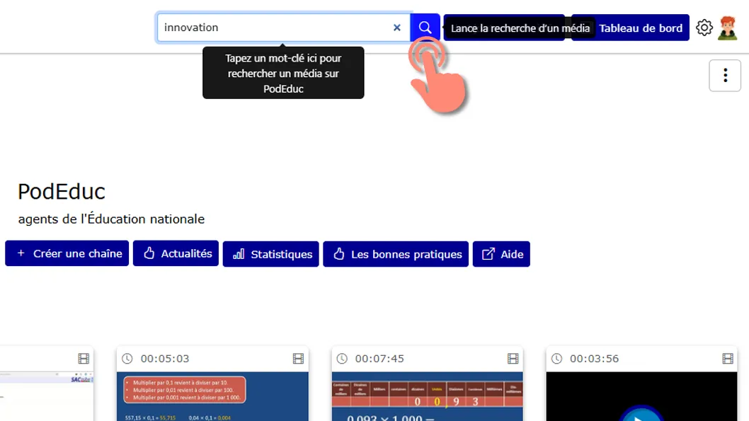 lancer une recherche.
