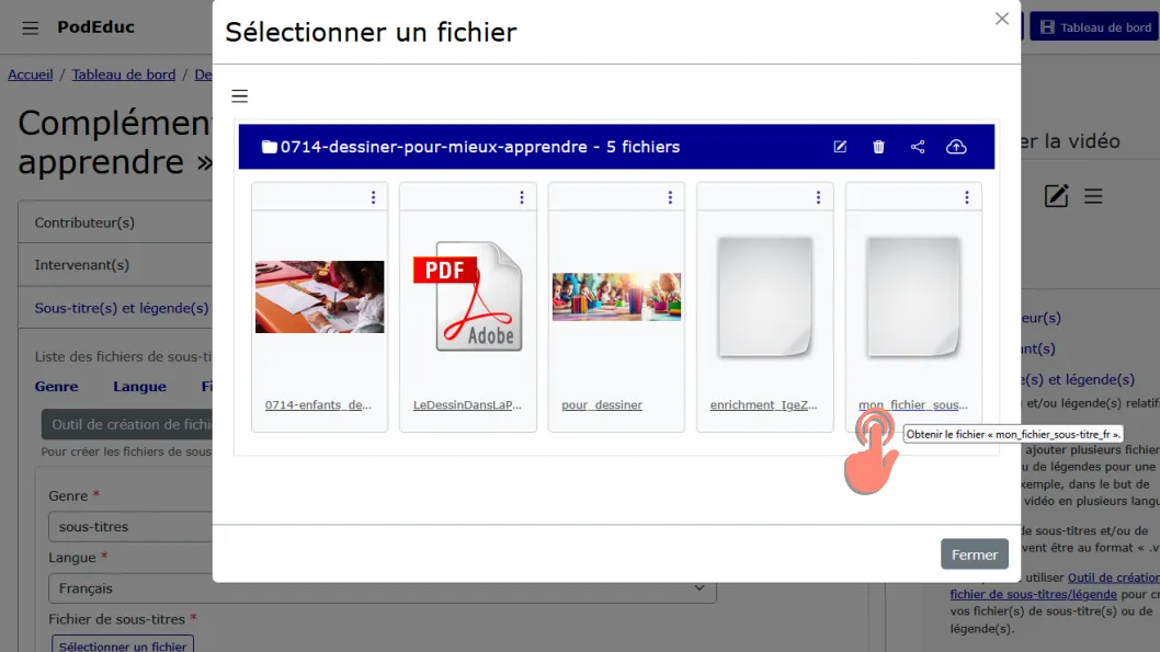 téléverser le fichier.