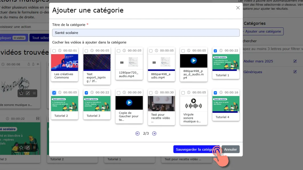 cliquer sur Sauvegarder.