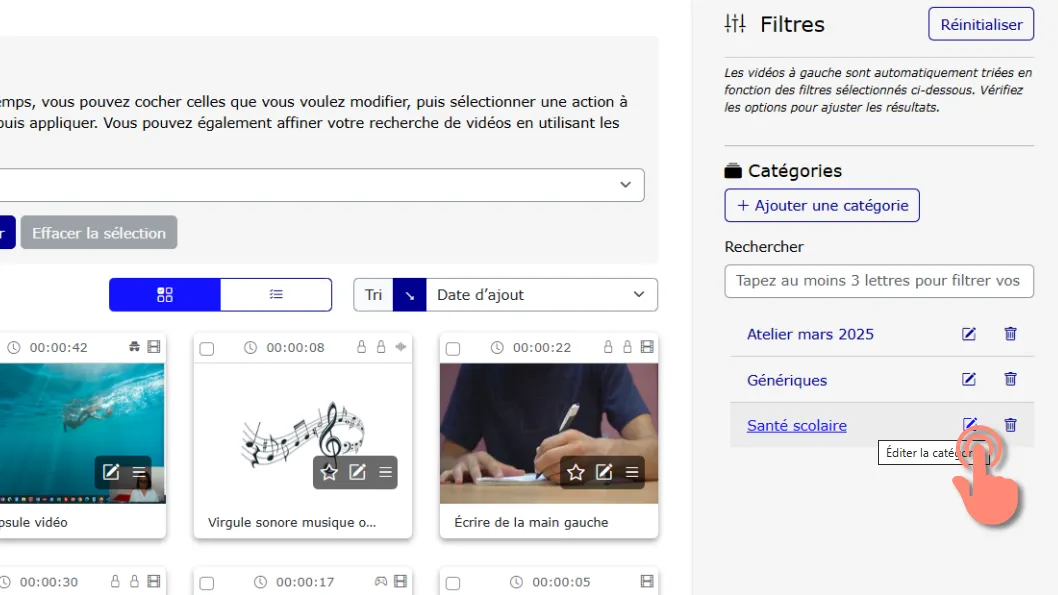 cliquer sur bouton éditer la catégorie.