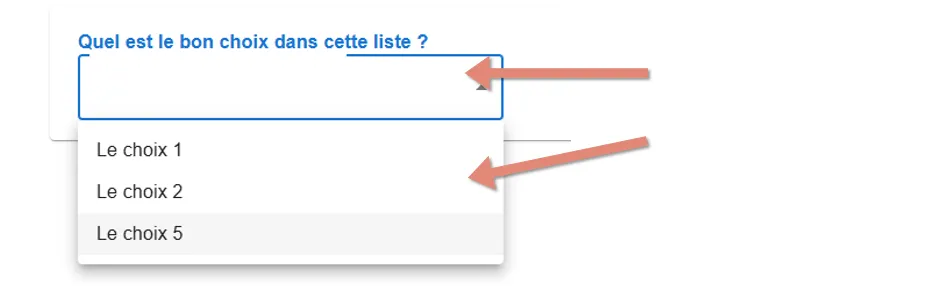 question Liste déroulante