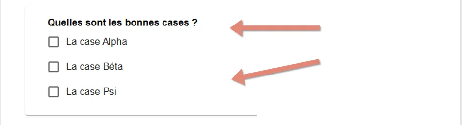 question Cases à cocher