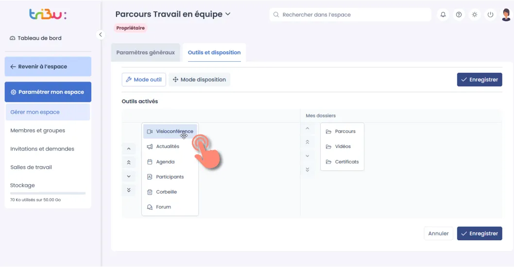 sélection d’un élément dans la liste