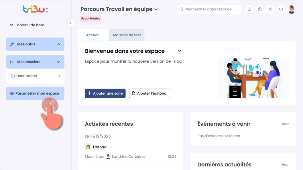 accès aux paramètres