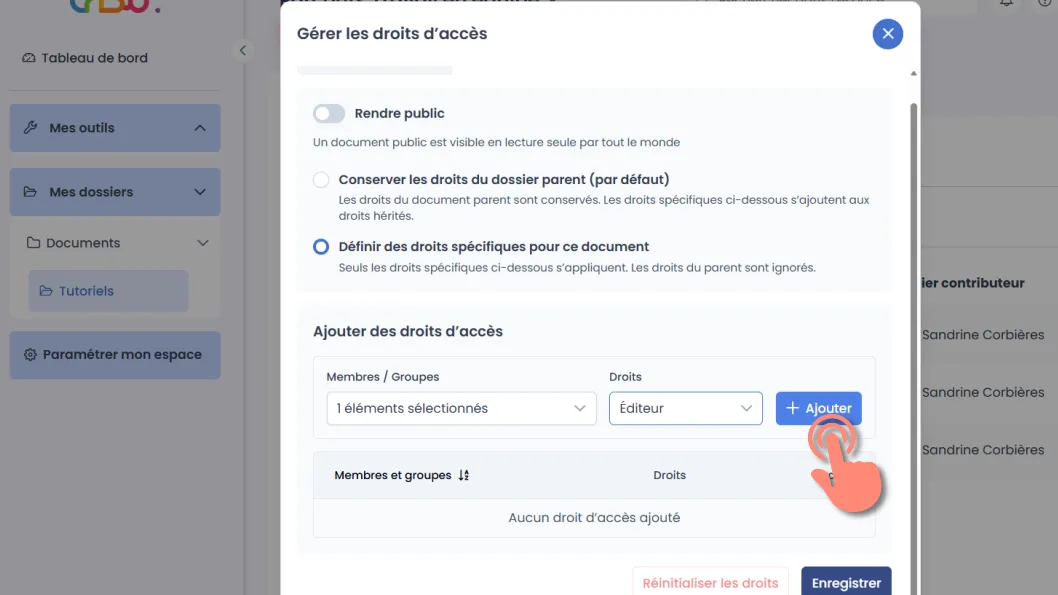attribution du rôle au groupe