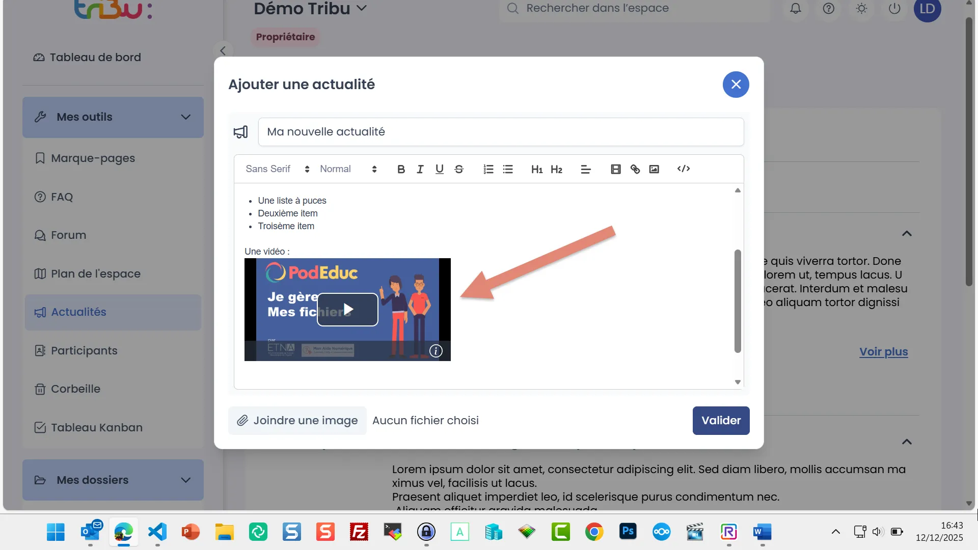 vidéo insérée 
