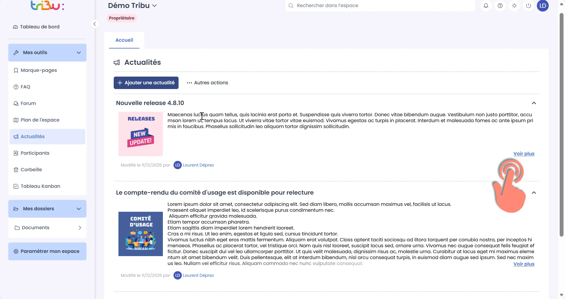 cliquer sur voir plus 