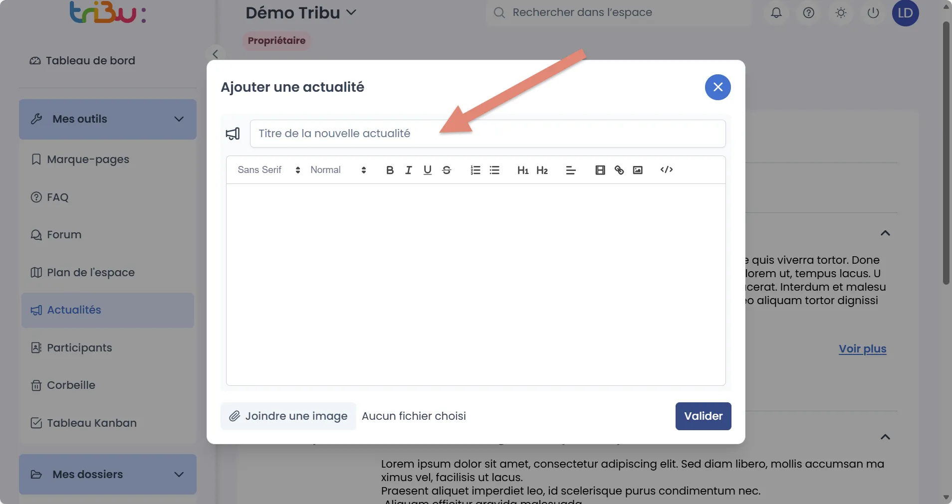 ouverture de l&rsquo;éditeur 