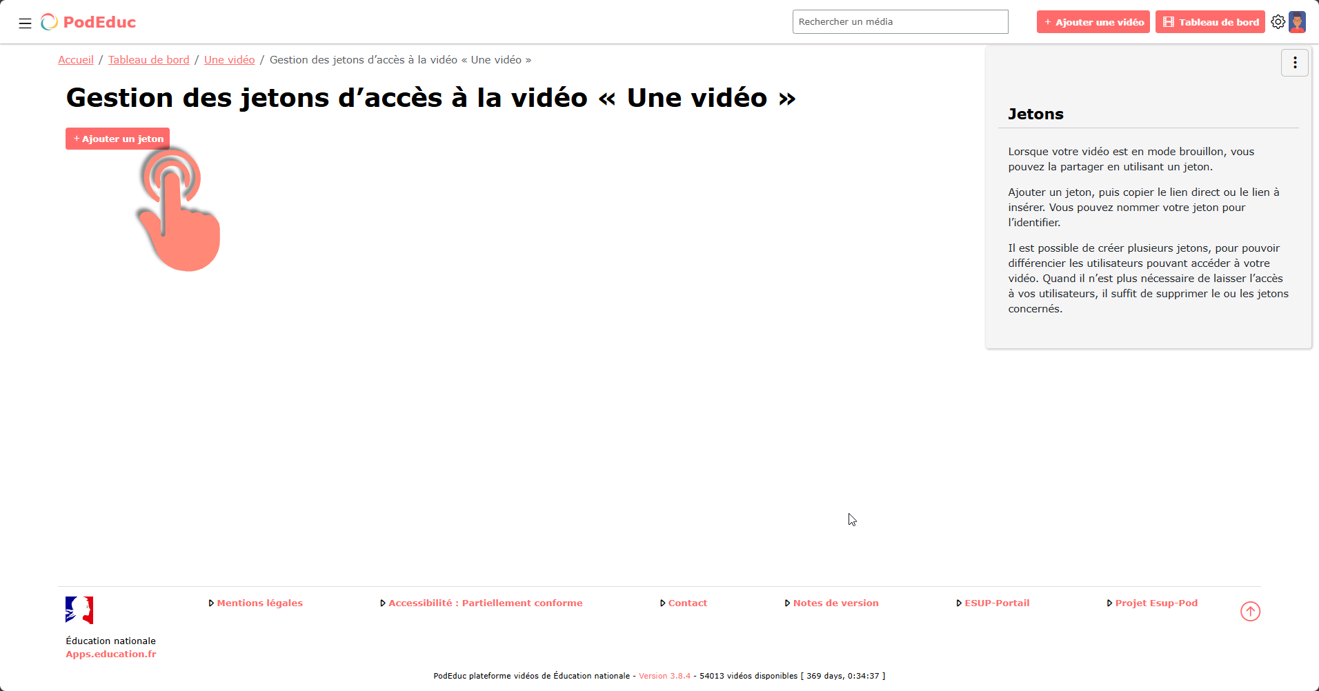 bouton ajotuer un jeton