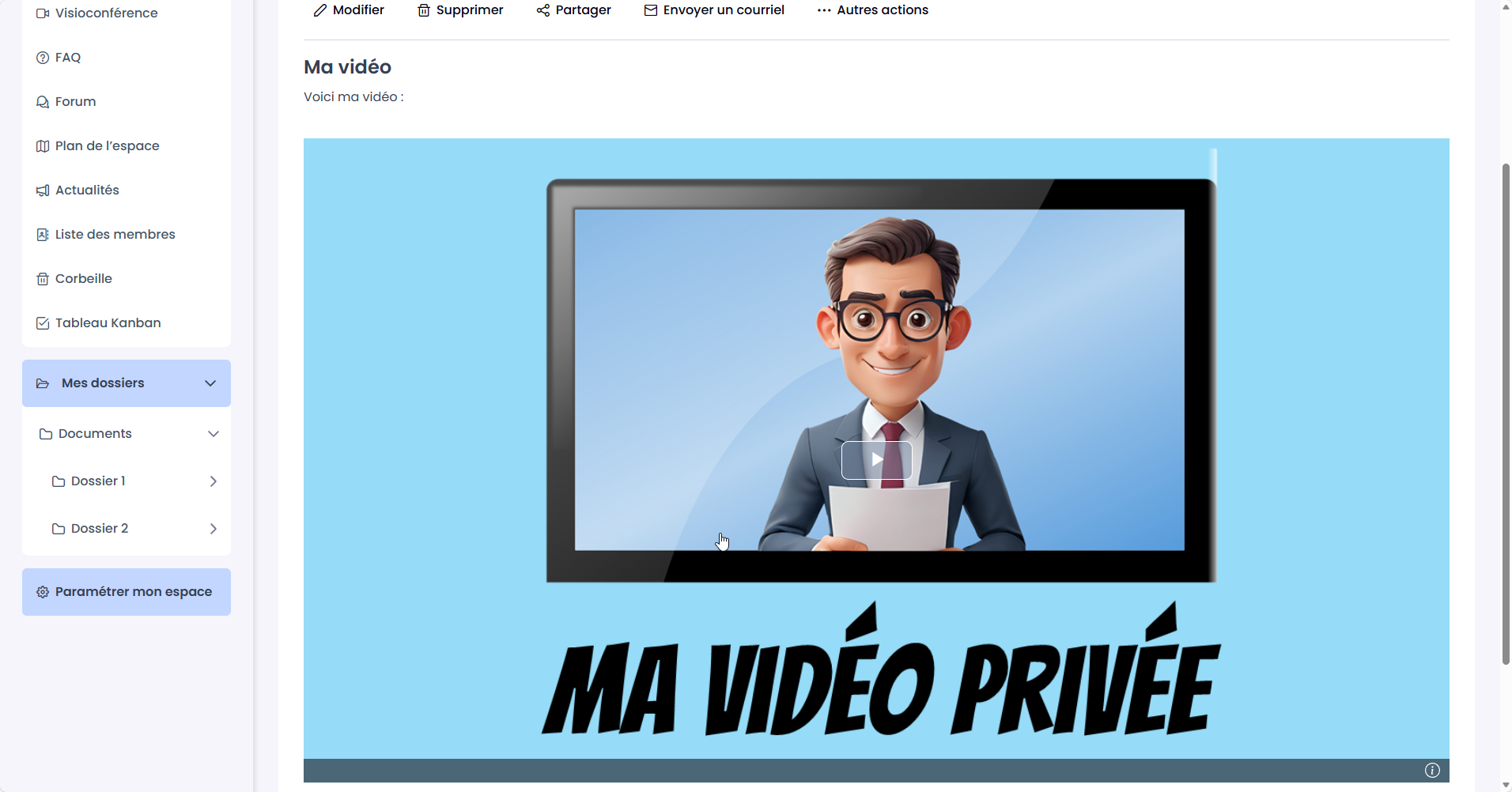vidéo affichée dans la note
