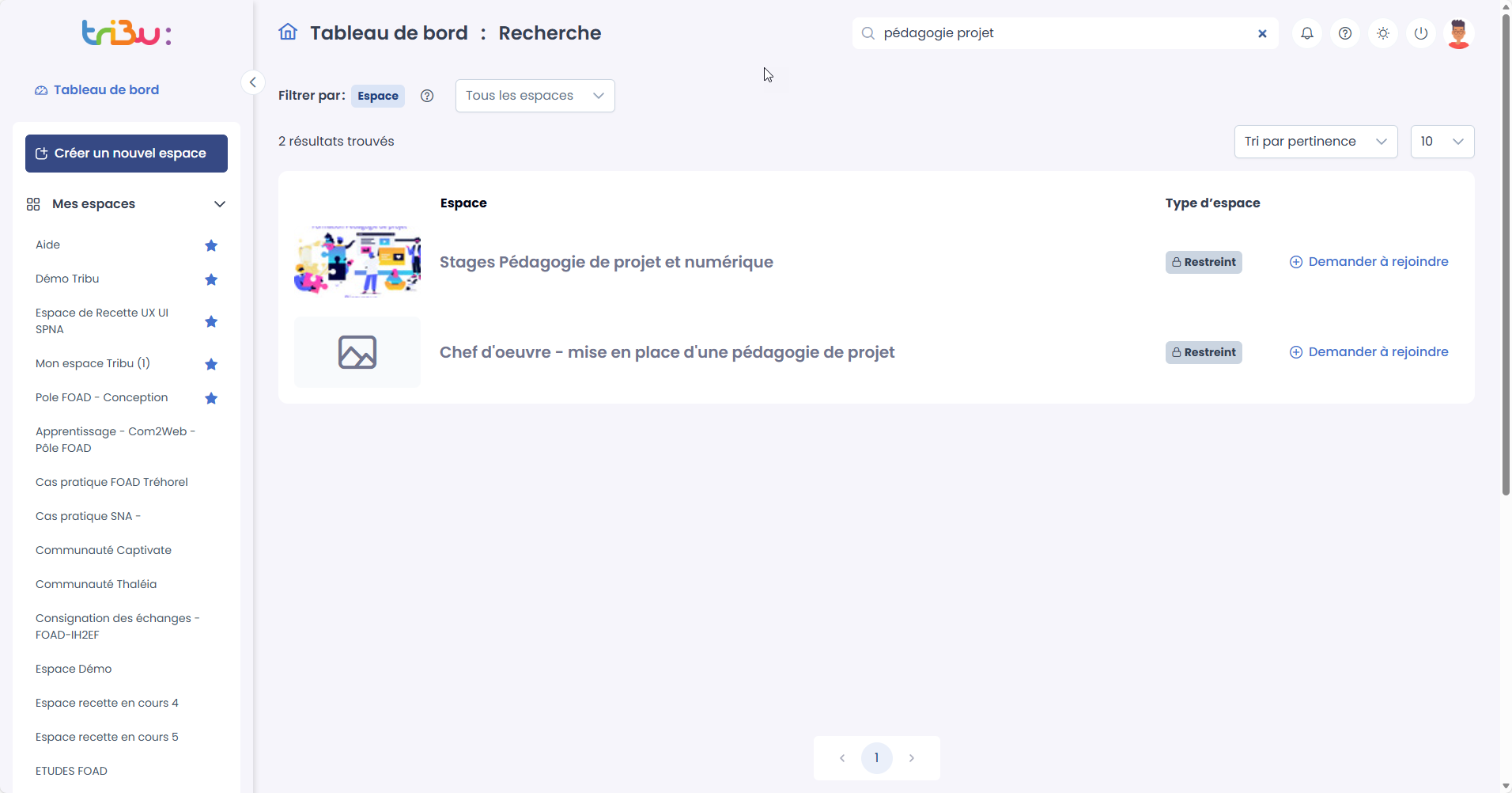 exemple tri par pertinence
