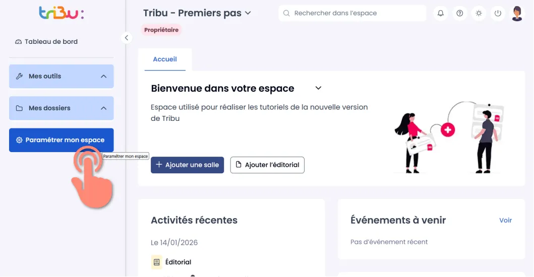 bouton paramétrer mon espace.