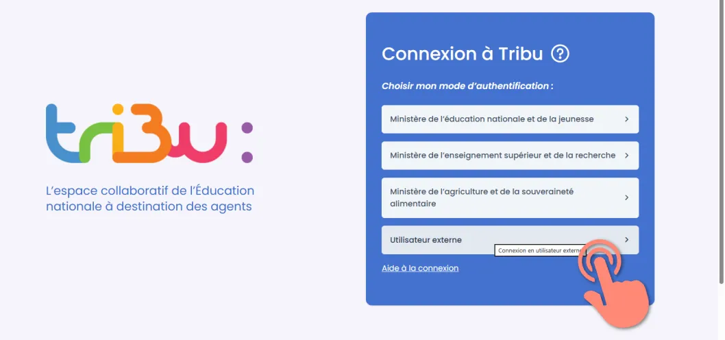 page d’authentification Tribu.