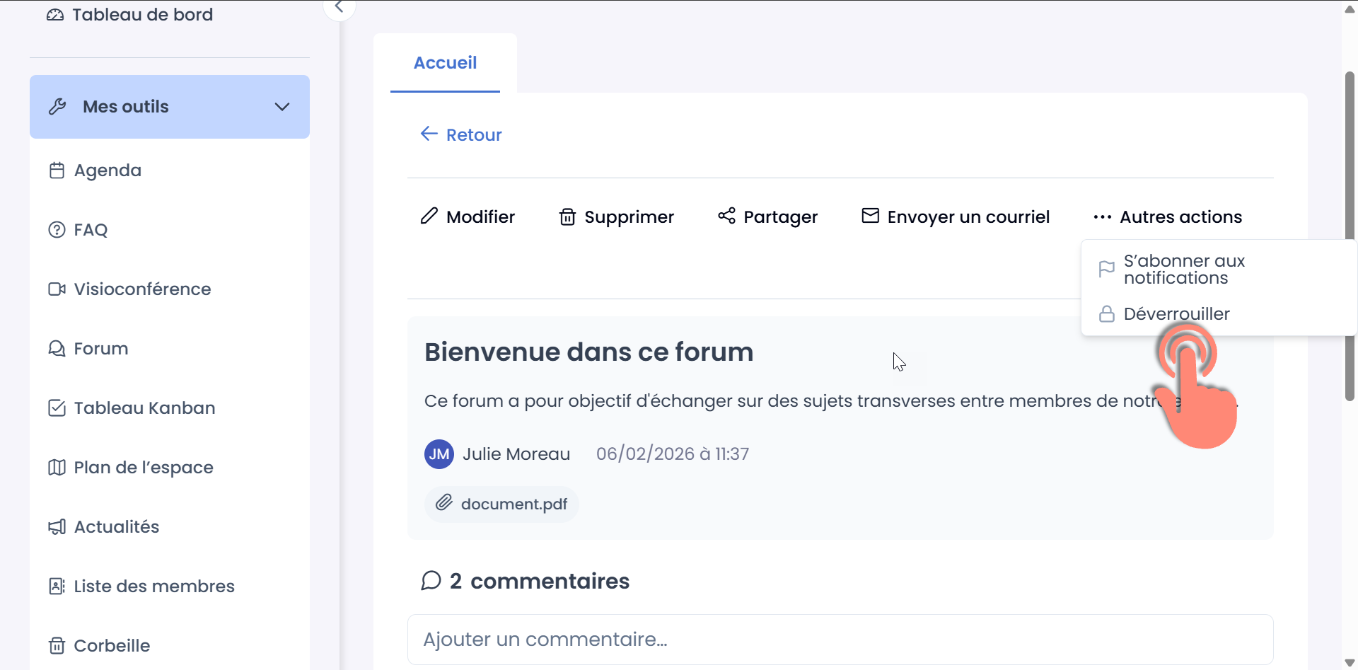 bouton déverroutiller
