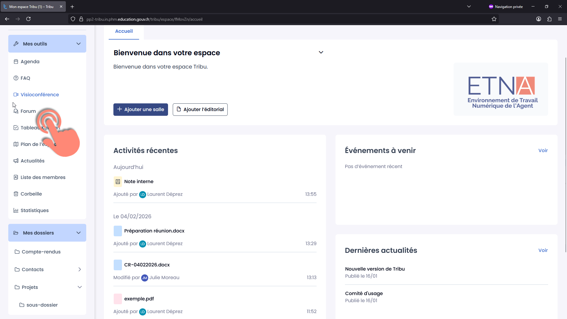 clic sur Forum