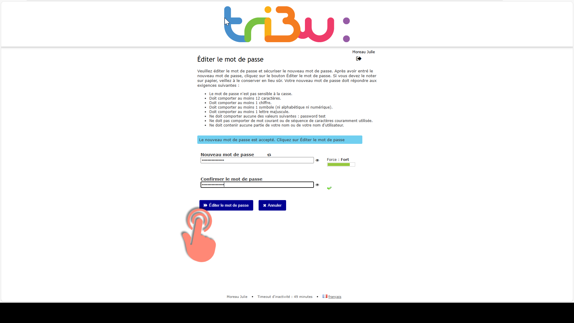 formulaire de réinitialisation