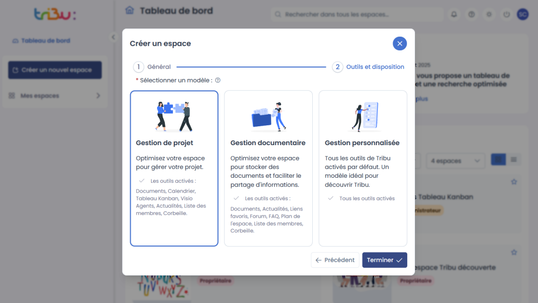 sélectionner un modèle