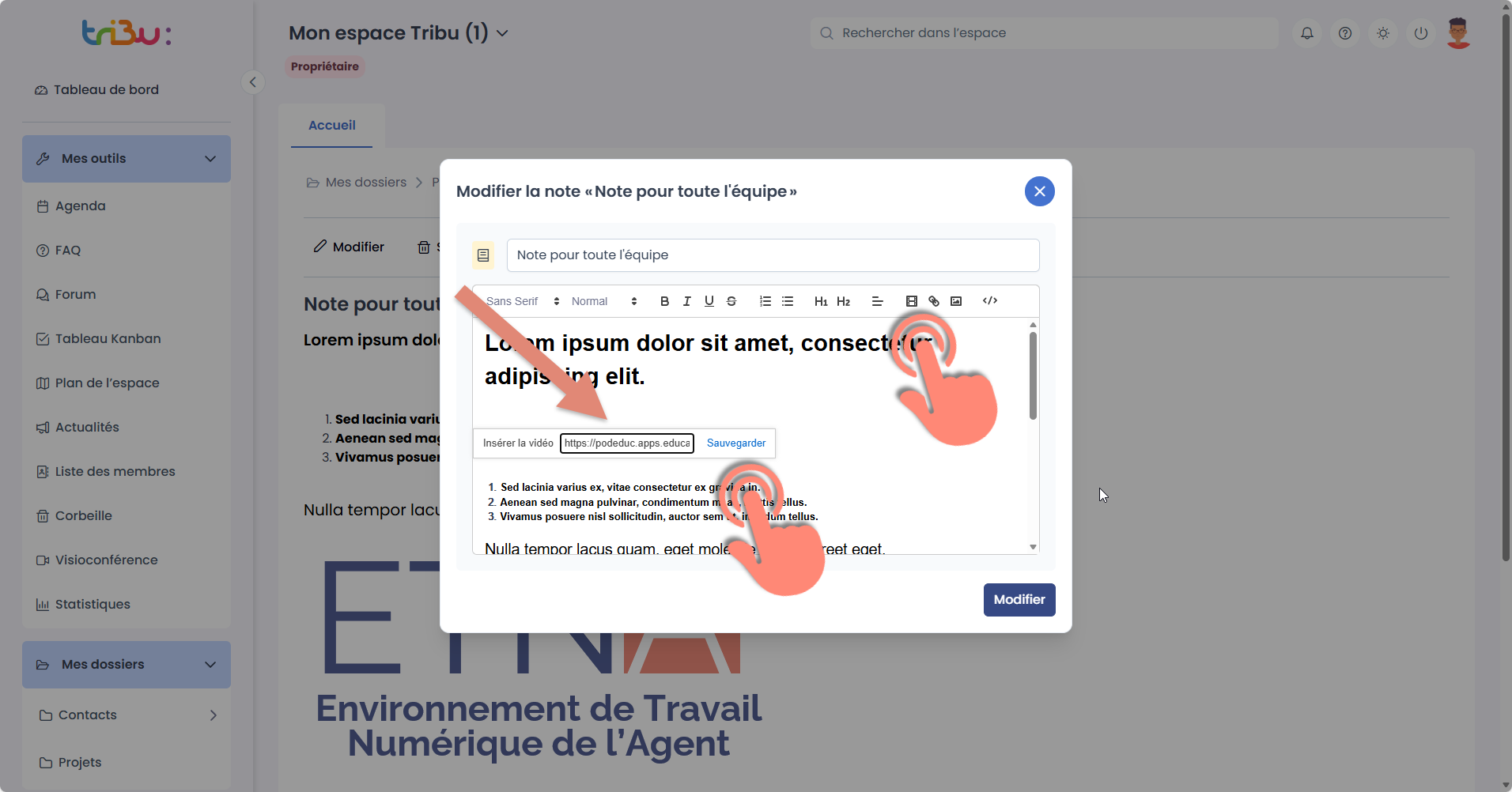 Intégration d&rsquo;un image dans l&rsquo;éditeur de note