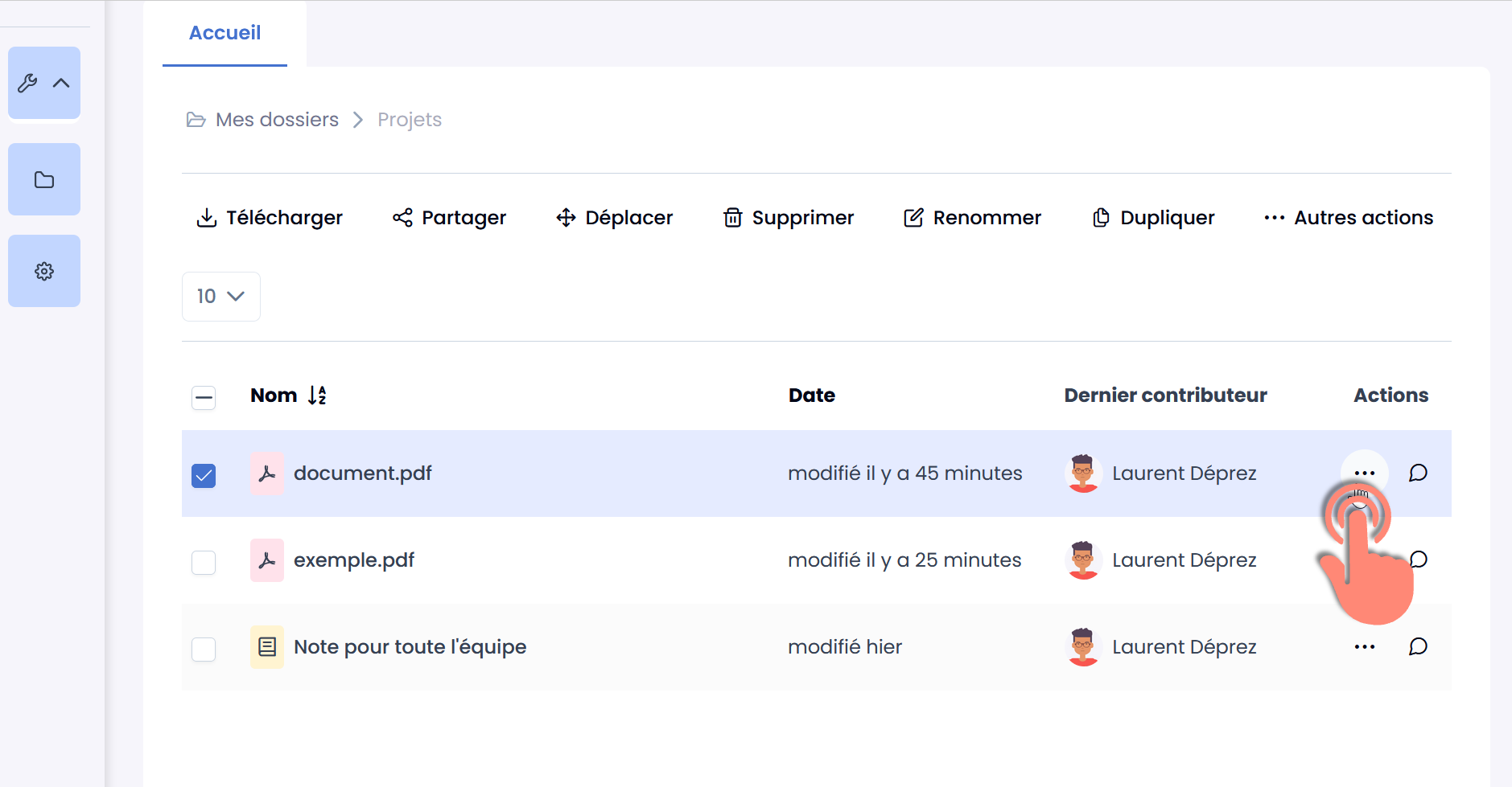 bouton autres actions