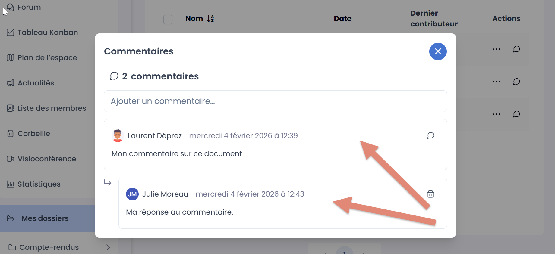 réponse à un commentaire