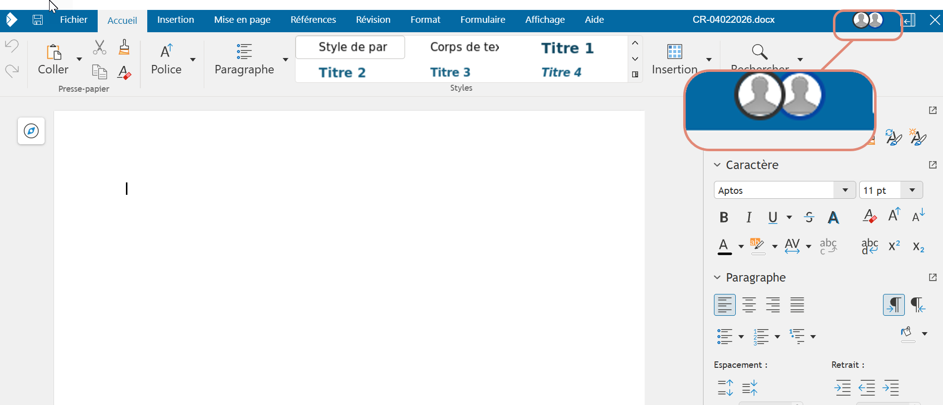 affichage des membres