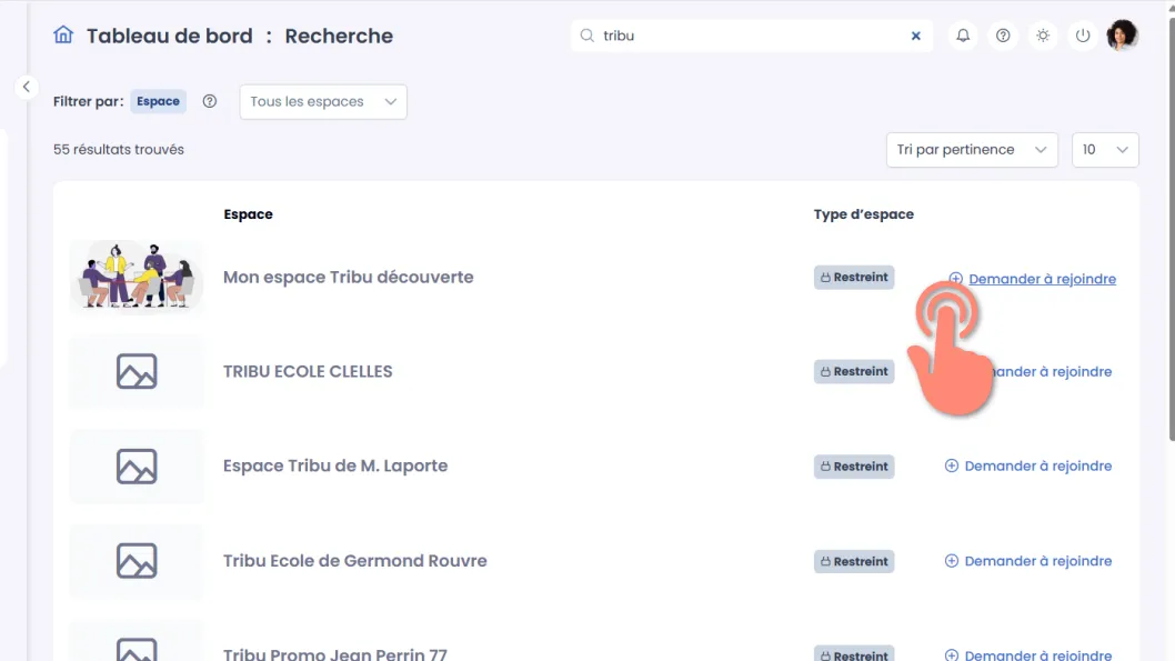 bouton « Demander à rejoindre »